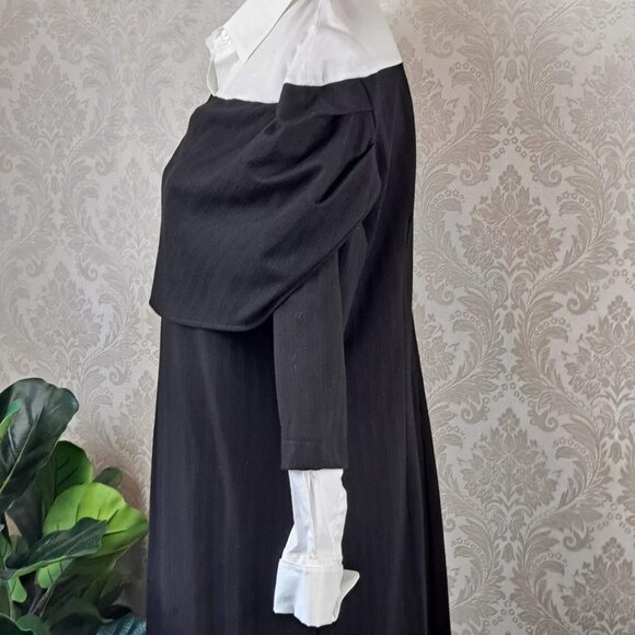 Colleen Lopez Size Large Black and White Dress with Faux Wrap and Sleeves EUC - Picture 8 of 15